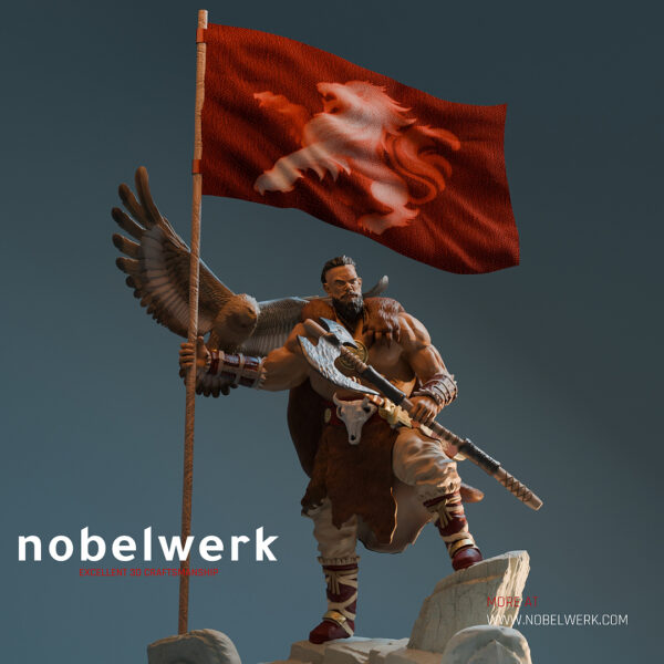 Nobelwerk collectibles - Attila, King of the Huns – A Modern Interpretation - supreme 3d print and hand painted figure.