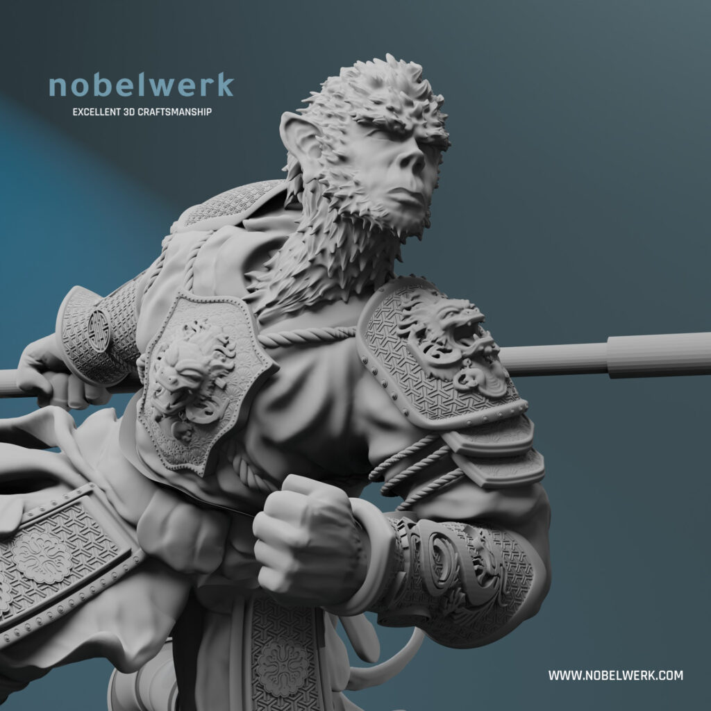 Nobelwerk collectibles - Sun Wukong – A Modern Interpretation - supreme 3d print and hand painted figure.
